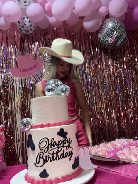 Cowgirl Party Birthday, Pink Cowboy Cake, Rhinestone Cowgirl Birthday Cake, Shania Twain Birthday Cake, Cowgirl Disco Cake, Disco Cowgirl Birthday Cake, Cowgirl Cakes Birthday, Disco Cowgirl Cake, Cowgirl Birthday Cakes