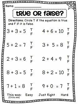 True Or False - Worksheet School Commutative Property Of Addition, Missing Addends, Commutative Property, Addition And Subtraction Practice, Subtraction Practice, School Prayer, First Grade Worksheets, Daily Math, True Or False