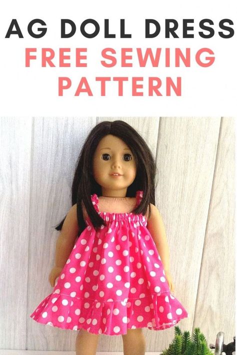 This is a quick-sew dress pattern for your little girl's American Girl doll. This is an easy sewing project, which can help you sew doll dresses in less than 30 minutes. This free doll dress tutorial is so simple that it can be done as a beginner sewing project. #sewingpattern #sewingtutorial #freepattern #beginnerpattern #easypattern #dollclothespatterns, #freedollclothespatterns, #americandollclothespattern, #dolldresspatterns Sundress Sewing Patterns, Sew Doll, Quick Sew, Sew Dress, American Girl Diy, American Girl Dress, Dress Tutorial, Doll Clothes Patterns Free, American Girl Doll Patterns