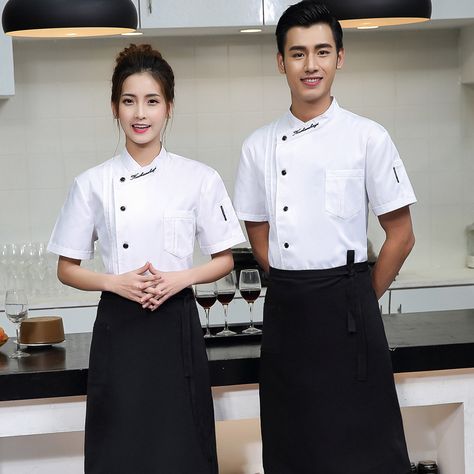 >> Click to Buy << 1 piece Classic style Chef Top Jackets,Food Cooking sushi  Kitchen Work Wear,Cake,wine chef   uniform  #Affiliate Bakery Clothes, Cook Clothes, Business Attire Dress, Waiter Uniform, Restaurant Uniforms, Flight Attendant Uniform, Chef Uniform, Chef Coat, Japanese Dress