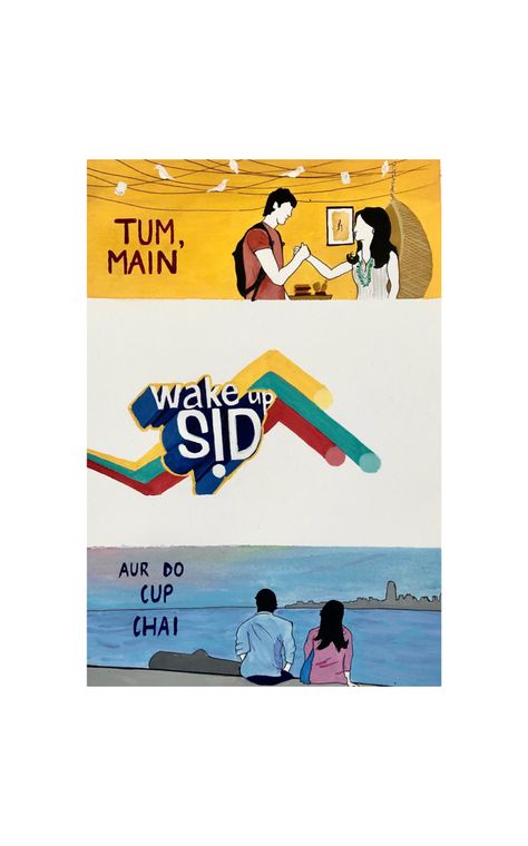 Art Wake Up Sid Posters, Wake Up Sid Wallpapers, Bollywood Quotes Aesthetic, Wake Up Sid Aesthetic, Bollywood Drawing, Wake Up Sid, Bollywood Wallpaper, Vintage Bollywood Aesthetic, Bollywood Theme