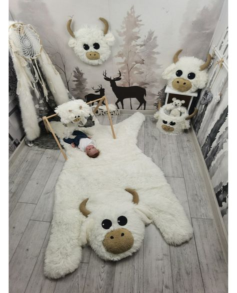 🧸 Transform your little one's nursery into a cozy haven with our enchanting Highland Cow Wall Decor! This plush, eco-friendly stuffed animal head mount adds a touch of whimsy and warmth, perfect for any farm-themed room. At just €30.00, it's not only adorable but also a handmade touch to cherish forever! 🌿✨ Elevate their space with cuddly charm—get yours today! 🎉#HighlandCow #NurseryDecor #HandmadeWithLove #EcoFriendly #BabyGifts #FarmhouseChic #SoftTextures #PlushDecor #KidsRoomInspo #CozyNu... Highland Cow Wall Decor, Highland Cow Nursery, Cow Wall Decor, Baby Rug, Cow Nursery, Animal Nursery Theme, Animal Rug, Baby Rugs, Nursery Rug