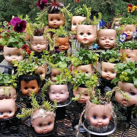 Fun Ways to use vintage finds in your outdoor decorating Quirky Garden Ideas Upcycle, Repurposed Items For Garden, Quirky Garden Ideas, Quirky Garden, Diy Recycled Projects, Doll Garden, Cat Patio, Plant Study, Old Bras