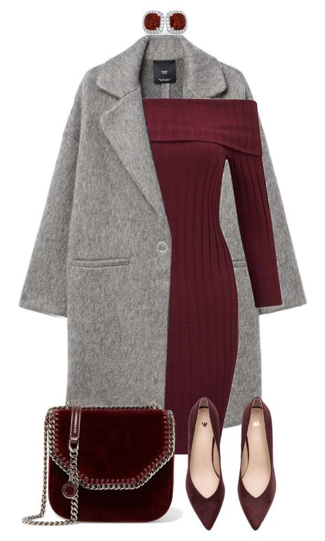 "Maroon and Gray" by onelittleme ❤ liked on Polyvore featuring MANGO, Miss Selfridge, STELLA McCARTNEY, Allurez, dress, maroon, gray and burgundy Gray Coat Outfit Winter Style, Maroon Shoes Outfit, Burgundy Dress Outfit, Grey Coat Outfit, Grey Outfits, Burgundy Tights, Gray Outfits, Maroon Outfit, Grey Overcoat