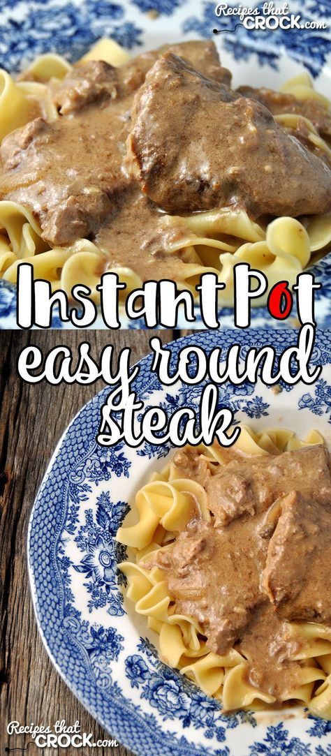 Round Steak Beef And Noodles, Instant Pot Stroganoff Round Steak, Instant Pot Swiss Steak With Gravy, Minute Steaks In Instant Pot, Minute Steak Recipes Instant Pot, Round Steak And Noodles, Instant Pot Minute Steak, What To Do With Round Steak, Top Round Recipes