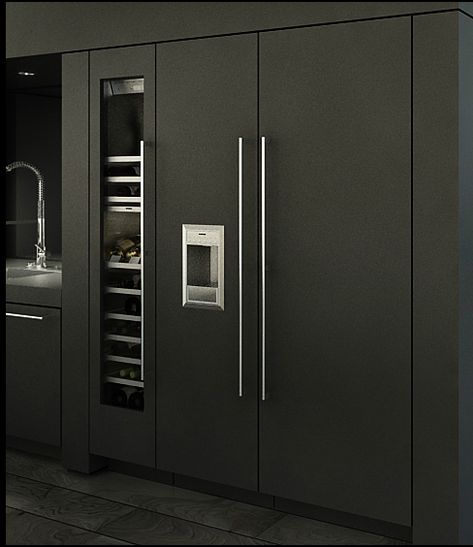 Keuken Modern Fridge, Kitchen Designer, Island Kitchen, Luxury Kitchen Design, Black Kitchen, Kitchen Trends, Luxury Homes Dream Houses, Designer Home, Luxury Kitchens