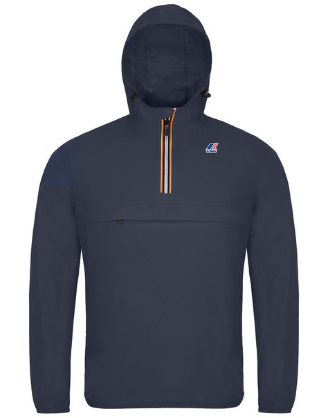 K-WAY Men's Leon Retro Half Zip Hooded Cagoule in Navy Leon Black, Cord Trousers, Heavy Jacket, K Way, Rain Gear, Weather Wear, Outerwear Outfit, Zipper Jacket, Jackets Online