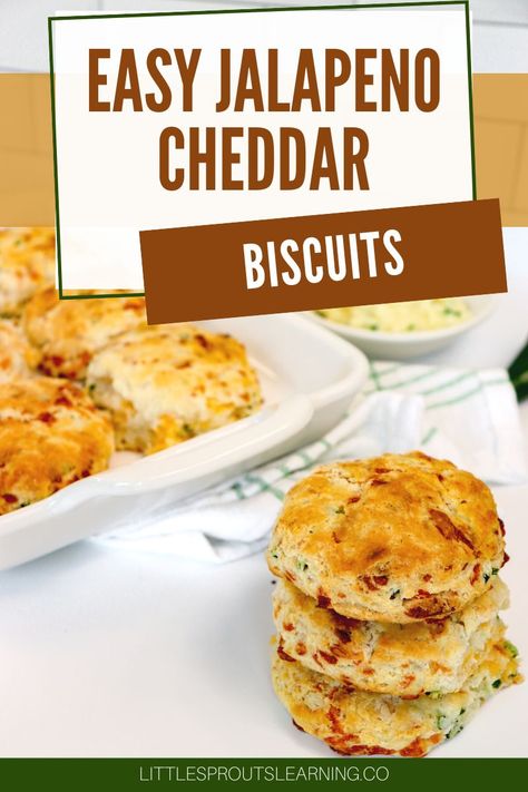 These super easy Jalapeno Cheddar Biscuits are a new take on an old favorite and they are going to be your favorite. Such a great comfort food recipe bursting with new flavors! Whataburger Jalapeno Cheddar Biscuits Recipe, Jalapeno Biscuit Recipe, Jalapeño Cheese Biscuits, Jalapeño Cheddar Biscuits, Bisquick Cheddar Biscuits, Bisquick Recipes Biscuits, Jalapeno Biscuits, Jalapeno Cheddar Biscuits, Bisquick Biscuits