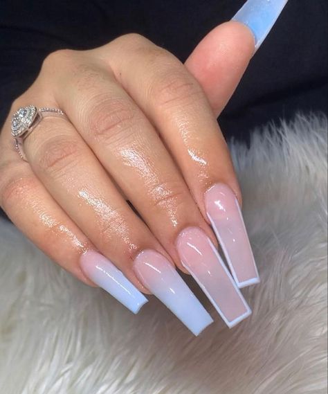 Nails Acrylic White Coffin, Nails Acrylic White, Red Ombre Nails, Gold Acrylic Nails, Nail Tutorial, Colored Acrylic Nails, White Acrylic Nails, Coffin Shape Nails, Luxury Nails