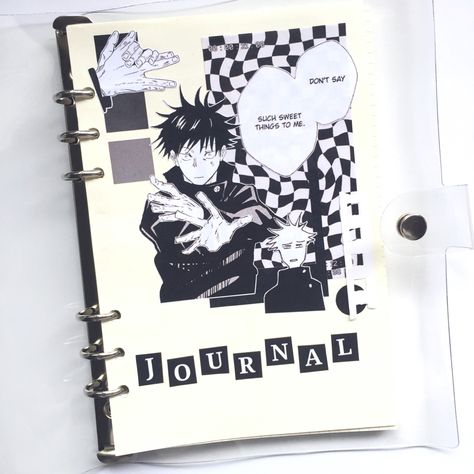 Anime Journal Cover, Journal Cover Aesthetic, Anime Journal Ideas, Bujo Journal, Anime Crafts Diy, School Journals, Anime Journal, Love Scrapbook, Notebook Cover Design