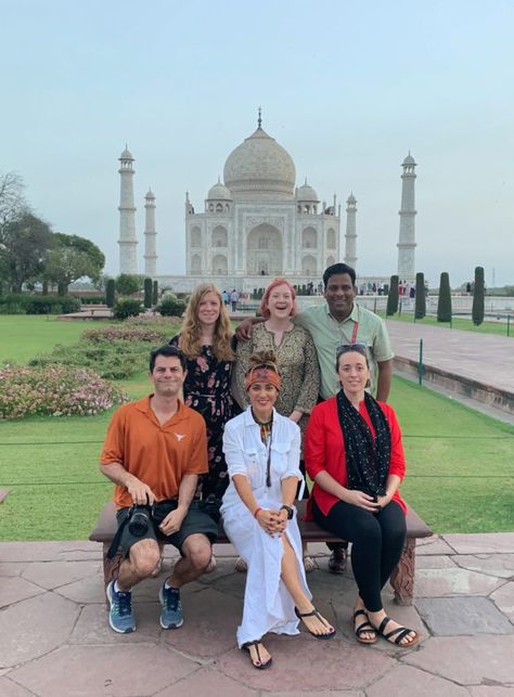 Katie and Flash Pack group at the Taj Mahal Photography At Taj Mahal, Taj Mahal Night Full Moon, Photos Near Taj Mahal, What Katie Did, Group Poses, Take Off Your Shoes, Loose Trousers, G Adventures, Dress Appropriately