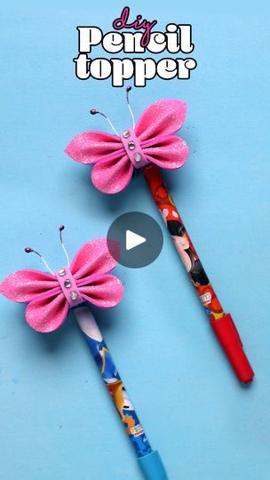 Pencil Toppers Diy, Toppers Diy, Diy Butterfly, Pencil Toppers, Diy Videos, Easy Diy, Back To School, Diy Projects, Arts And Crafts