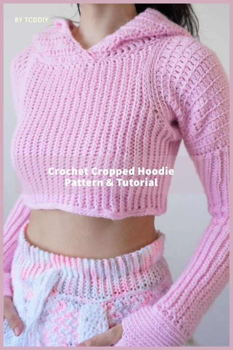 Check out our easy to follow crochet pattern here! Click here now! #crochet #crochetpattern #crochettutorial #crochetdiy Pinterest exclusive coupon code: get 20% off if you spend $19.99+. Use offer code "PIN20" 💖 Be sure to join us on YouTube, Instagram and check out my Etsy @TCDDIY Crochet Loungewear, Crochet Bralette Pattern, Turtleneck Hoodie, Crochet Autumn, Cute Valentines Day Outfits, Bralette Pattern, Crochet Spring, Cropped Turtleneck, Crochet Hoodie