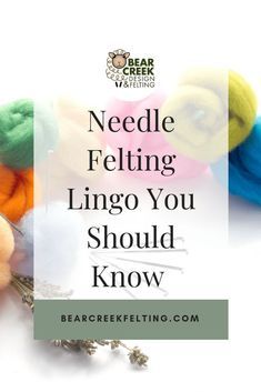 Needle Felting Lingo You Should Know. From wool tops to carded batts, are you going nuts trying to navigate the (sometimes) confusing lingo of needle felting? Needle Felting Tutorials Step By Step, Yarn Art Projects, Needle Felting Tutorial, Needle Felting Supplies, Needle Felting Diy, Wool Felt Projects, Felted Wool Crafts, Wool Felting, Nuno Felt