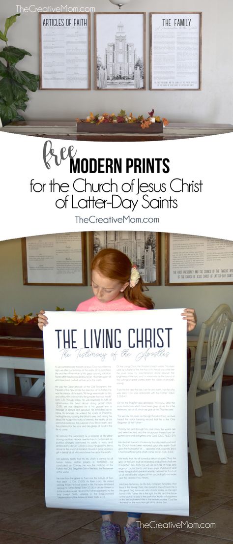 Modern Prints for The Church of Jesus Christ of Latter Day Saints (Free Download) - The Creative Mom Lds Signs For The Home, Primary Room Decor Lds, Lds Home Decor Ideas, Yw Room Decorations Lds, Lds Cricut Projects, Lds Wall Art, Lds Home Decor, Lds Printables Free, Gold Girls Room