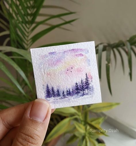 Watercolour Challenge, Cute Easy Paintings, Gemini Art, Watercolor Art Landscape, Color Drawing Art, Tiny Art, Easy Love Drawings, Watercolor Paintings For Beginners, Watercolor Paintings Easy