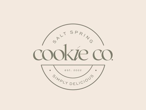 Salt Spring Cookie Co - Logo Design & Branding by Merdene Design Studio Creative Business Logo Ideas, Cookie Business Logo Ideas, Cookie Bakery Logo, Cookie Company Logo, Cookie Brand Logo, Cookies Logo Ideas, Cookie Branding Design, Cookie Business Logo, Cookie Logo Design Ideas