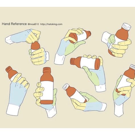 Art Tutorial Tips And Tricks on Instagram: “A study guide to hands. . Did you find this helpful? .  Credit Moa810 on twitter . . Follow @art.tips.tutorials for more daily tips to help…” Bottle Drawing, Hand Drawing Reference, Hand Reference, Hands Holding, 캐릭터 드로잉, Anatomy Drawing, Poses References, Hand Sketch, Figure Drawing Reference