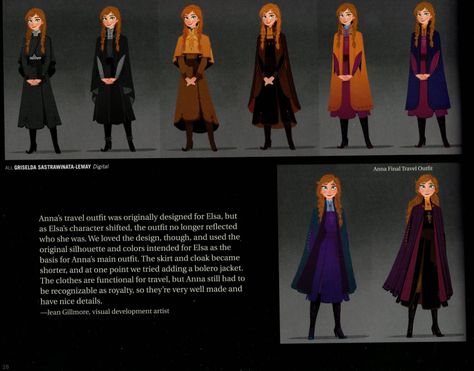 Frozen 2 Anna's outfits concept art, including new Arendelle Queen dress from final - YouLoveIt.com Elsa Character, Frozen Outfits, Underwater City, Frozen Disney Movie, Disney Concept Art, Adventure Outfit, Anna Frozen, Queen Dress, 2 Movie