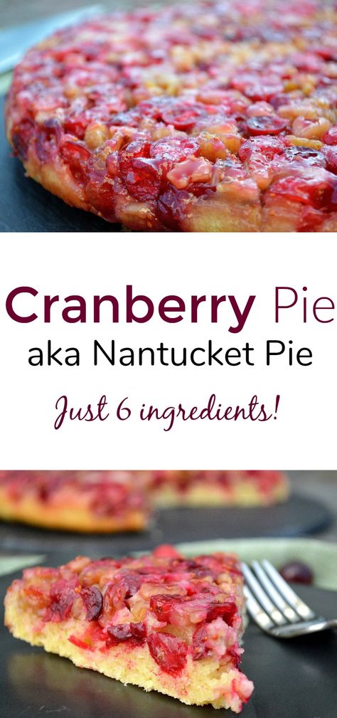 AD THIS Cranberry Pie (Nantucket Pie) is one holiday dessert you need on your table! So pretty & festive and just 6 ingredients! #cranberrypie #nantucketpie #christmas Pie Recipes Christmas, Nantucket Pie, Cranberry Pie Recipes, Cheesecake Oreo, Cranberry Pie, Cake Mug, Thanksgiving Food Desserts, Recipes Christmas, Cranberry Recipes