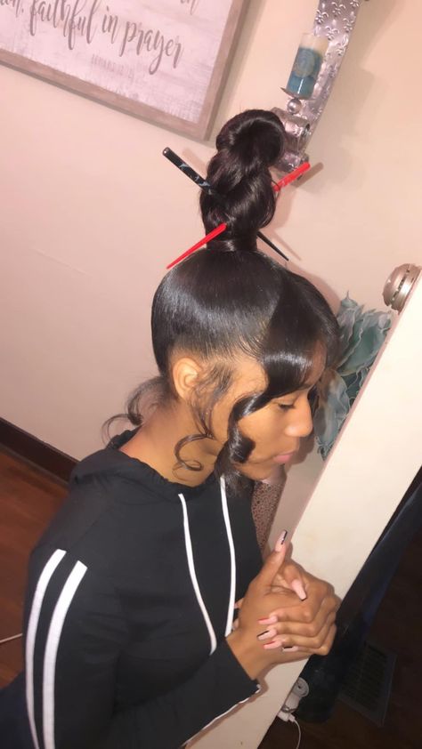 Cute Weave Ponytails, Cute And Simple Hairstyles, Slicked Back Hairstyles, Weave Ponytail Hairstyles, Sleek Ponytail Hairstyles, Black Ponytail Hairstyles, Simple Hairstyles, Slick Back, Slicked Back Hair