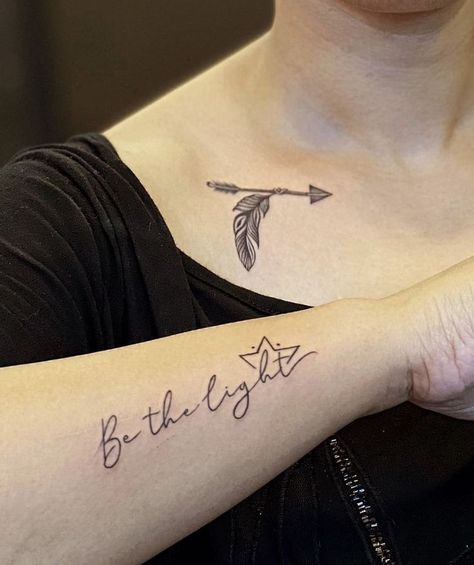 Be The Light Tattoo Ideas, Be The Light Tattoo, Light Tattoo Ideas, The Light Tattoo, Sparkle Tattoo, Christian Tattoo, Arrow Feather, Light Tattoo, Tattoo Design Book