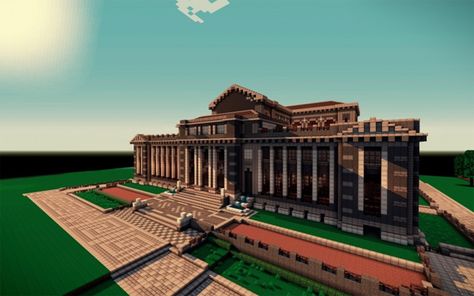 The New York Public Library...built in Minecraft Minecraft Library Exterior, Minecraft Library Design, Minecraft Museum, Library Exterior, Library Minecraft, Minecraft Library, Most Beautiful Libraries, Minecraft Houses For Girls, Minecraft Houses Interior