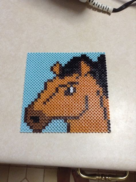 Spirit Horse perler bead pattern Horse Hama Beads, Perler Beads Horse, Horse Perler Beads, Beaded Horse, Melt Beads Patterns, Spirit Horse, Easy Perler Bead Patterns, Melty Bead Patterns, Easy Perler Beads Ideas