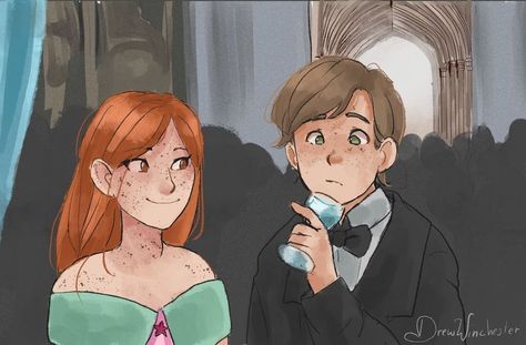 Art by @drewwinchester on Insta Neville And Harry, Neville Fanart, Ginny And Neville, Neville Longbottom Fanart, Mauraders Fanart, Ginny Weasley Fan Art, Hogwarts Games, Harry Potter Ginny, Harry Potter Friends