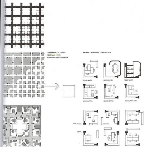 Centraal Beheer office building (w/ Lucas & Niemeijer), Apeldoorn, Netherlands, 1968-72 | Flickr - Photo Sharing! Adults Playground, Fall Architecture, Apeldoorn Netherlands, Descriptive Geometry, Herman Hertzberger, Office Open Plan, Grid Architecture, Architecture Site Plan, Grid Ideas