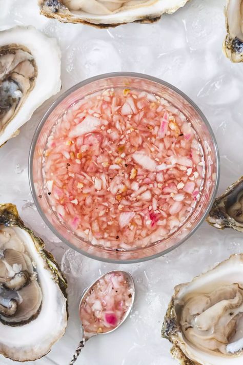 Mignonette Recipe, Mignonette Sauce for Oysters Mignonette Recipe, Raw Oysters, Salsa Fresca, Oyster Recipes, Fresh Oysters, Vinaigrette Recipes, Serious Eats, Simply Recipes, Oyster Sauce