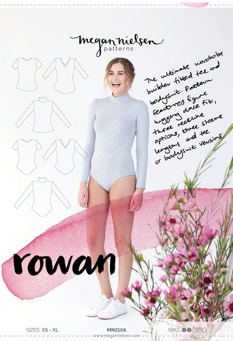 Bodysuit Pattern, Turtleneck Bodysuit, Beginner Sewing Projects Easy, Dress Making Patterns, Sewing Fabrics, Tees Pattern, Sewing Projects For Beginners, Short Sleeve Bodysuit, Pullover Shirt