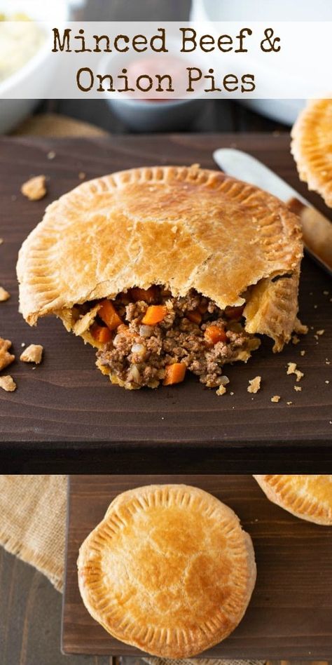 Minced Beef Pie, Savoury Mince, Minced Beef Recipes, Meat Pie Recipe, Steak And Ale, Onion Pie, Beef Pies, Mushy Peas, Minced Beef