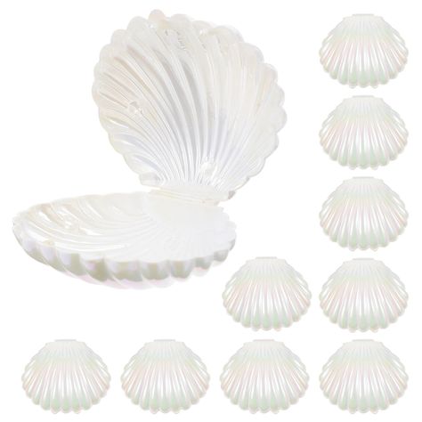 PRICES MAY VARY. 1 🍭【Package Contains】🎁-- You will receive 10 pieces of individual shell candy-shaped boxes in white, enough to meet your party storing, sharing, and sending needs; Candy boxes are made of sturdy plastic, exquisite and fashionable, and they will make your party memorable. table decoration, centerpiece decoration, arts and crafts, and DIY creations. 🍭【Adorable Design】🎁-- This candy storage lid is designed with a shape of a shell. The unique shape makes the candies more promine White Jar, Party Favor Boxes, Candy Containers, Candy Boxes, Sewing Gifts, Chocolate Box, Creative Jewelry, Treat Boxes, Small Jewelry