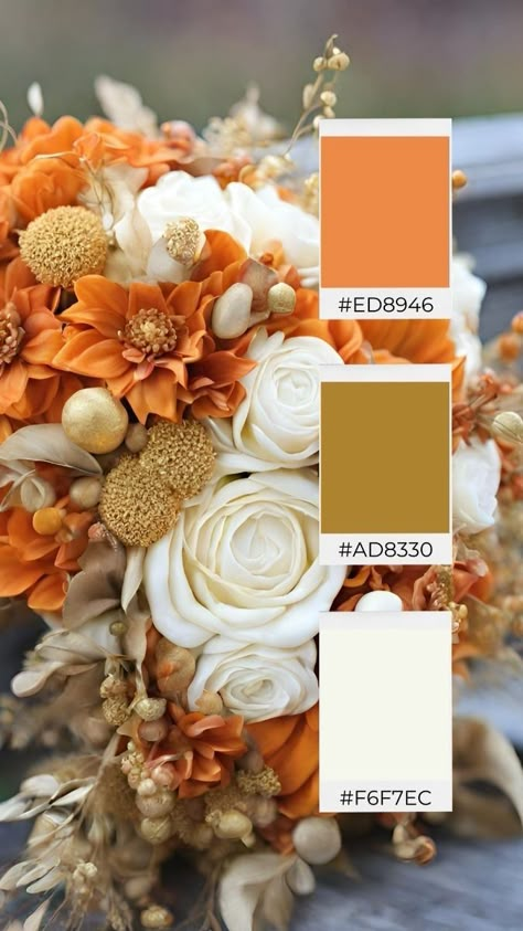 Round Wedding Tables, Yarn Color Combinations, Wedding Color Pallet, Easter Flower Arrangements, Orange Color Palettes, Color Mixing Chart, Gold Color Palettes, Color Combinations For Clothes, Color Schemes Colour Palettes