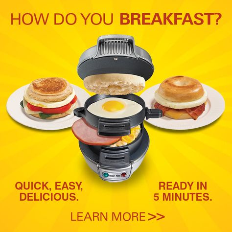 Breakfast Sandwich Maker Recipes Ideas, Sandwich Maker Recipes Ideas, Homemade Breakfast Sandwich, Easy Homemade Breakfast, Hamilton Beach Breakfast Sandwich Maker, Breakfast Sandwich Maker Recipes, Sandwich Maker Recipes, Mini Recipes, Beach Breakfast