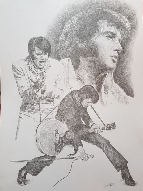 Heaven Artwork, Elvis Tattoo, Elvis Presley Wallpaper, Elvis 68 Comeback Special, Landscape Pencil Drawings, Tupelo Mississippi, Elvis Art, Pencil Portrait Drawing, Elvis Presley Images