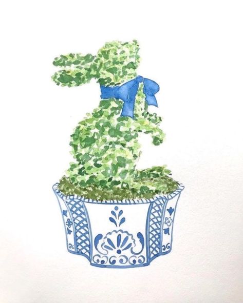 Easter Colours, Bunny Topiary, Chinoiserie Pumpkins, Watercolor Crest, Chinoiserie Art, Decor Illustration, Staffordshire Dog, Baby Announcements, Chinoiserie Chic