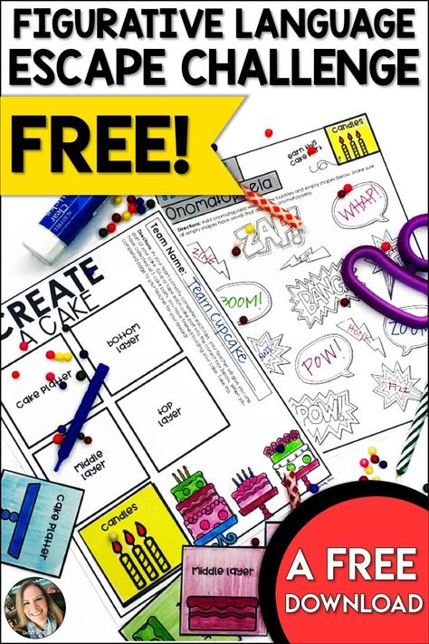 Escape Room Classroom, Elementary Classroom Activities, Diy Escape Room For Kids, Escape Room Themes, Printable Escape Room, Figurative Language Activity, Figurative Language Worksheet, Escape Games, Language Worksheets