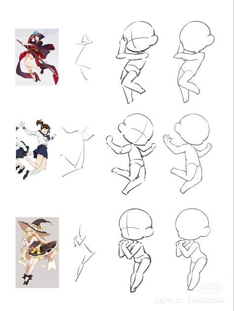 Chibi Body Proportions, Chibi Action Poses Drawing Reference, Walking Chibi Pose, Dancing Chibi Poses, Sitting Chibi Reference, Waving Hi Pose Reference, Chibi Squat Pose, Running Chibi Pose, Chibi Jumping Pose