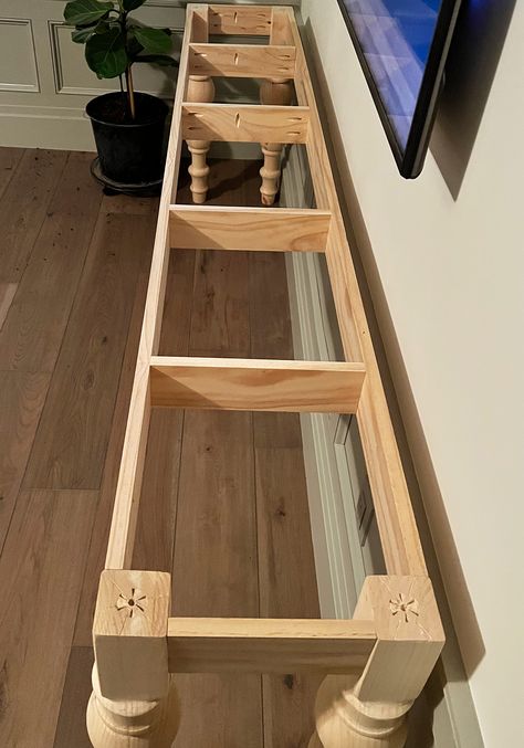 How to build a transitional console table | Diy Console Table Entryway, French Provincial Console Table, Transitional Console Table, Natural Wood Console Table, Diy Entry Table, Rustic Entryway Table, Console Table Entryway, Diy Console, Diy Console Table