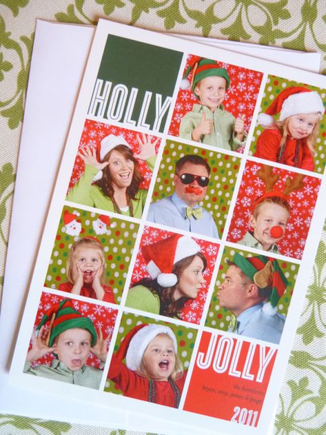 We put on silly props and posed for our Christmas cards last year. I uploaded all of the photos to a Shutterfly template. I got ore compliments on this card than any I ever have in the past. Christmas Cards Photography, Christmas Family Feud, Family Christmas Card Photos, Christmas Card Ideas, Christmas Photo Booth, Homemade Christmas Cards, Christmas Photography, Christmas Photoshoot, Love Christmas