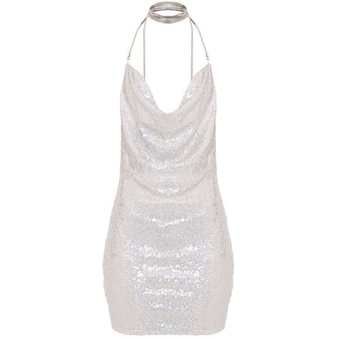 Tarria Black Sequin Chain Choker Mini Dress ($70) ❤ liked on Polyvore featuring dresses Short Sequin Dress, Silver Mini Dress, White Sequin Dress, Sequin Dress Short, Dresses Sequin, Chain Dress, Sequin Decor, White Cocktail Dress, Womens Chokers