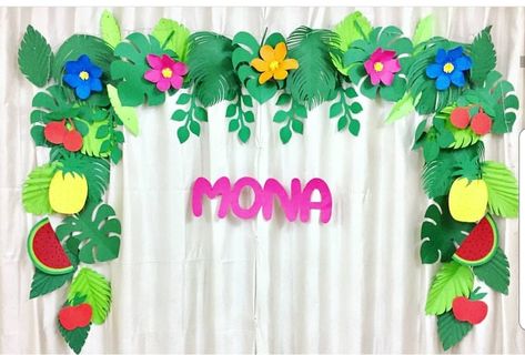 Hawaiian Classroom Decorations, Hawaii Decorations, Candy Theme Birthday Party, Hawaiian Party Decorations, Art Activities For Toddlers, Kids Room Paint, Fiesta Tropical, Paper Flower Backdrop, Paper Flowers Craft