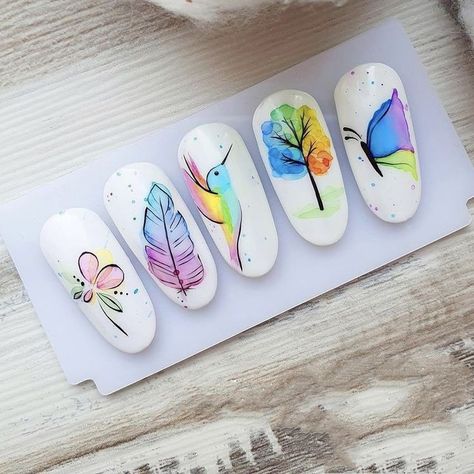 Spring Nails Floral, Spring Time Nails, Watercolor Nail Art, Easter Nail Ideas, 2023 Spring Nails, Easter Nail, Water Color Nails, Nail Drawing, Nail Art Designs Diy