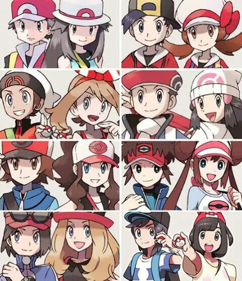 Protagonistas Pokemon Player Characters, Pokemon Game Characters, Pokemon Mew, Pokemon People, Pokemon Manga, Pokemon Ships, Pokemon Special, Play Pokemon, Pokemon Comics