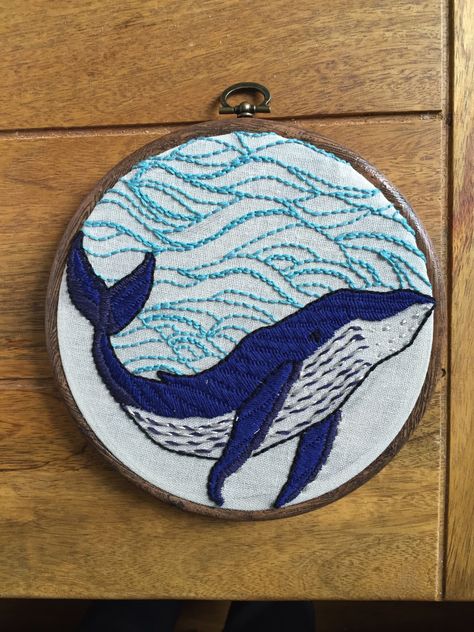 Whale Embroidery, Contemporary Embroidery, Creative Embroidery, Animal Embroidery, Casino Sites, Slow Stitching, Real Money, Blue Whale, Sewing Art