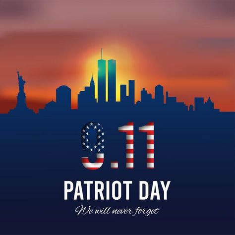 Patriot day background new york city sky... | Premium Vector #Freepik #vector #background #banner #poster #flag Background New York, Patriotic Posters, Patriot Day, Patriots Day, City Sky, New York City Skyline, Day Background, Flag Vector, Background Banner