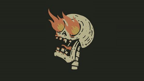 fire, digital, calavera, skull, simple, simple background, minimalism | 2732x1536 Wallpaper - wallhaven.cc Fire Digital Art, Skull Simple, Skeleton Wallpaper, Text Editor, Simple Background, Wallpaper 4k, Skeleton, Digital Art