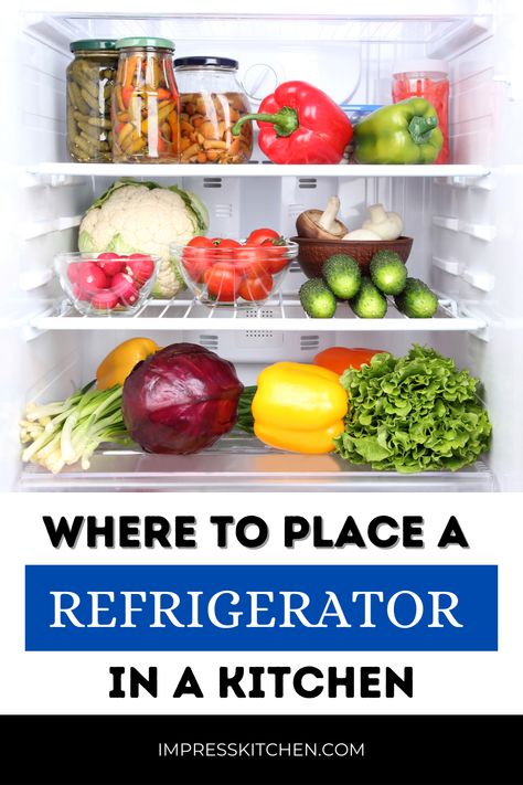 🍔 𝗞𝗶𝘁𝗰𝗵𝗲𝗻 𝗘𝘀𝘀𝗲𝗻𝘁𝗶𝗮𝗹𝘀 🍔 Discover the essential factors to consider when choosing where to place your refrigerator! #KitchenEssentials #FridgeLocation #KitchenFlow Fridge Placement, Perfect Kitchen Layout, Fridge In The Kitchen, Fridge In Kitchen, Refrigerator Ideas, One Wall Kitchen, Kitchen Organization Tips, Space Optimization, Under Counter Fridge